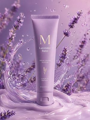 Preview image of premium lavender balm product photography