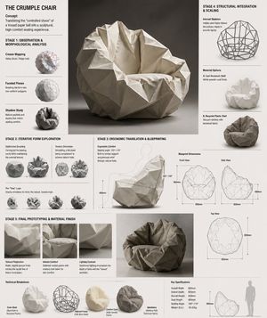 Preview image of crumpled paper furniture concept design