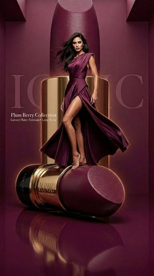 Single-color beauty lipstick advertising campaign preview image