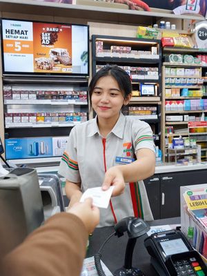 Photorealistic convenience store cashier preview image