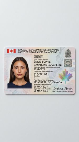 Realistic Canadian citizen card preview image