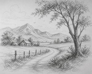 Graffiti Pencil Mountain View Preview Image