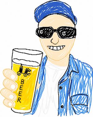 Graffiti-style beer selfie portrait preview image