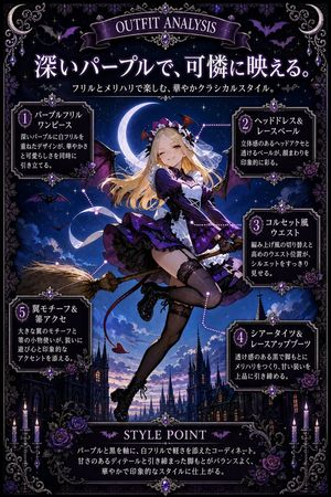 Gothic Purple Outfit Analysis Poster Preview Image