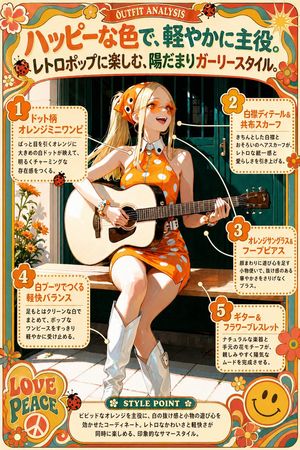 Retro Orange Outfit Analysis Poster Preview Image