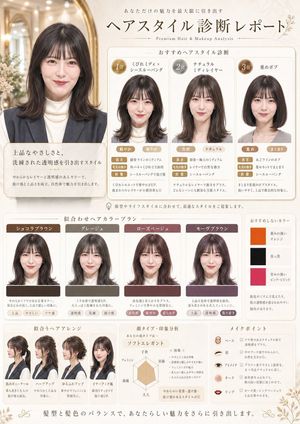 Japanese-style hair salon diagnostic poster preview image
