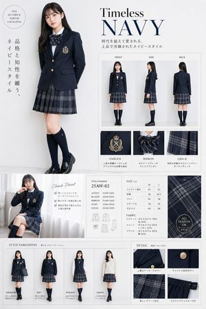 Luxury Navy-Style School Uniform Product Catalog Preview Image