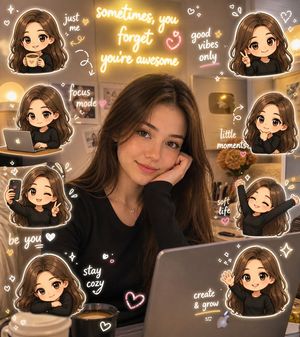 Q-version avatar journal-style photo preview image