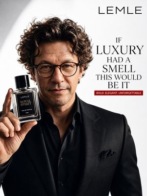 Luxury perfume advertisement portrait preview image
