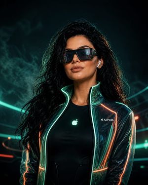 Cyberpunk Neon Fashion Portrait Preview Image