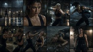Movie-quality action film storyboard preview image
