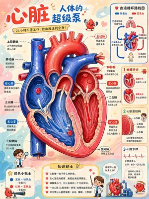 Cute Heart Cross-Section Science Poster Preview Image