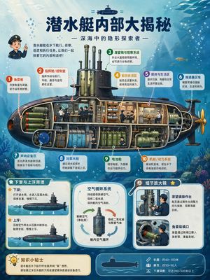 Submarine Cross-Section Encyclopedia Poster Preview Image