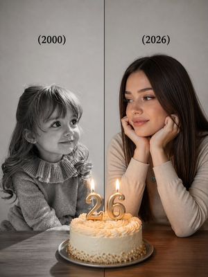 Split-Time Birthday Portrait preview image