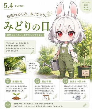 Greenery Day Chibi Infographic preview image