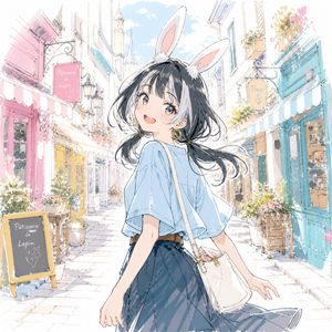 Pastel Bunny Girl Street Walk preview image