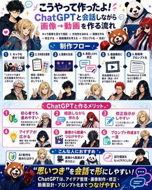Japanese ChatGPT Image-to-Video Workflow Infographic preview image