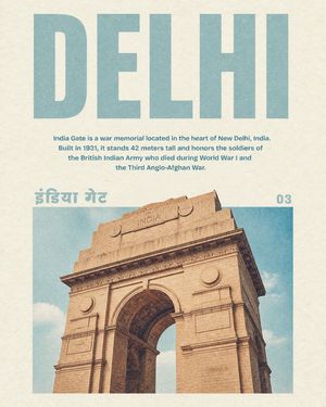 Retro Delhi India Gate poster preview image