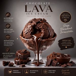 Chocolate lava ice cream advertisement preview image