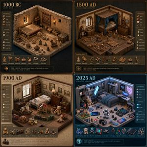 Historical period bedroom interior map preview image