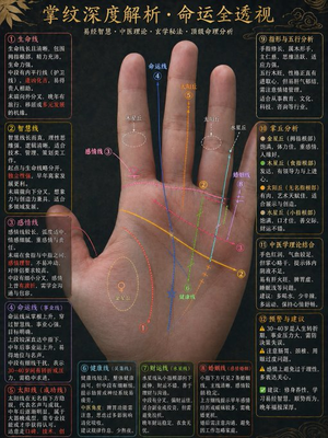 Traditional palmistry analysis infographic preview image