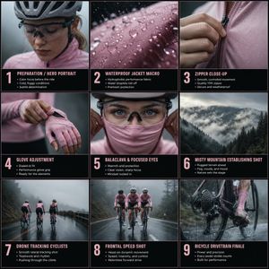 Cycling in the rain - storyboard grid preview image