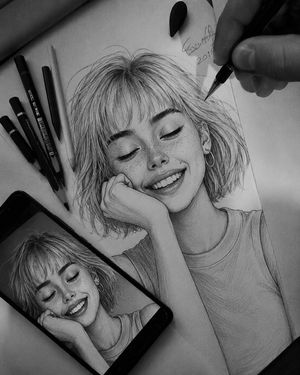 Hyperrealistic graphite portrait preview image