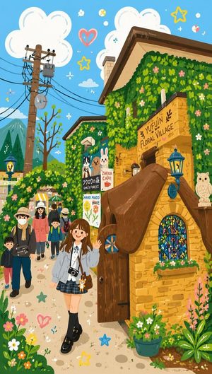 Decorative folk flat illustration preview image