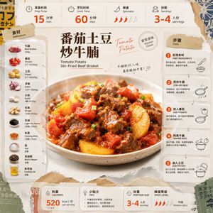 Tomato and Potato Stewed Beef Brisket Recipe Infographic (Preview Image)
