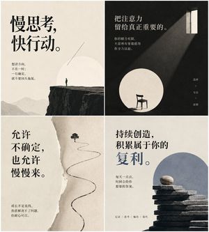 Minimalist Chinese suggestion card grid preview image