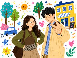 Graffiti Couple Lifestyle Illustration Preview Image