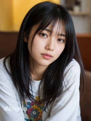 Coffee shop portrait occlusion photo preview image