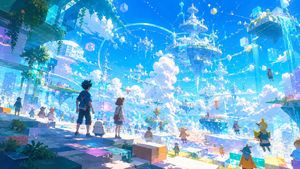 Crystal Sky City Anime Landscape Preview Image