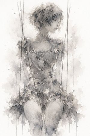 Melancholy Puppet Watercolor Painting Preview Image