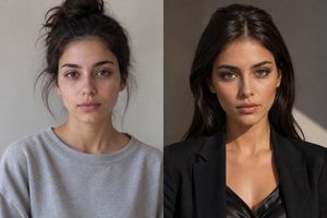 Side-by-side comparison of "refreshed" portrait preview images
