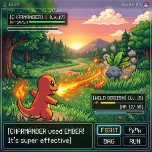 Retro-style pixel art battle preview image