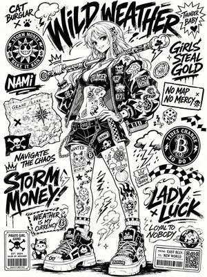 Black and white sticker bomb style street poster preview image