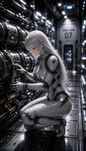Preview image of a female android on a spaceship