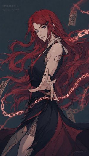 Dark-themed Kushina Chakra Chain Poster Preview Image
