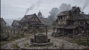 Preview image of a misty medieval village