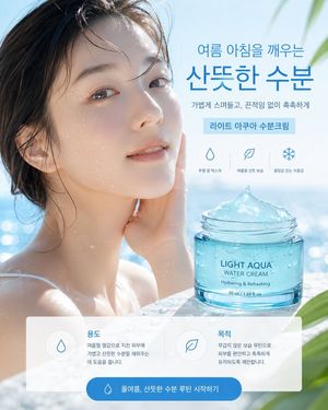 Korean-style hydrating face cream summer advertisement preview image