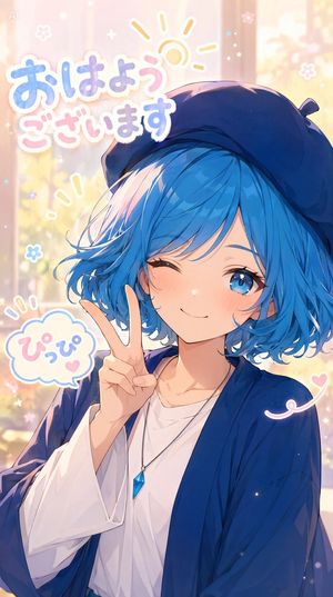 柔和动漫风早安问候肖像 preview image
