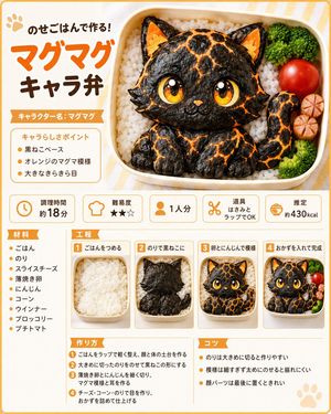 Lava Cat Bento Recipe Infographic (Preview Image)