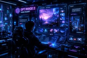 Cyberpunk AI Creative Workspace Preview Image