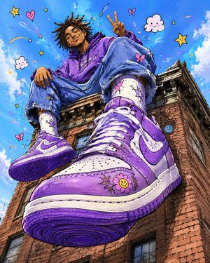 Cartoon sneaker advertising campaign preview image