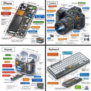 Technical isometric disassembly infographic preview image