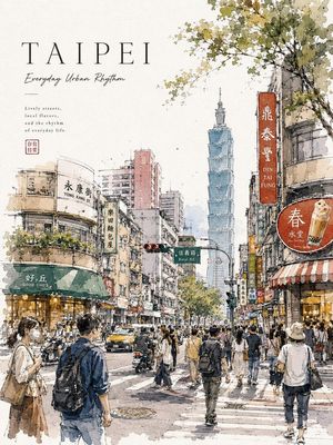 Watercolor City Travel Poster Preview Image