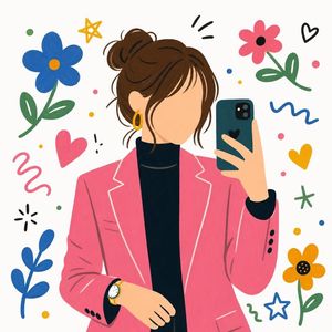 Flat cartoon faceless girl illustration preview image