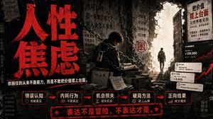 Dark commercial poster preview image with a theme of human anxiety