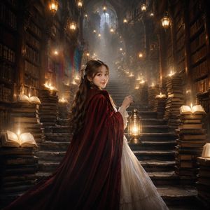 Retro Library Fantasy Portrait Preview Image